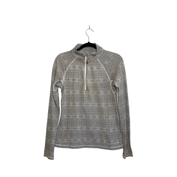 Eddie Bauer Tan & Cream Aztec Print Quarter Zip Sweatshirt Large Women’s - Picture 13 of 13